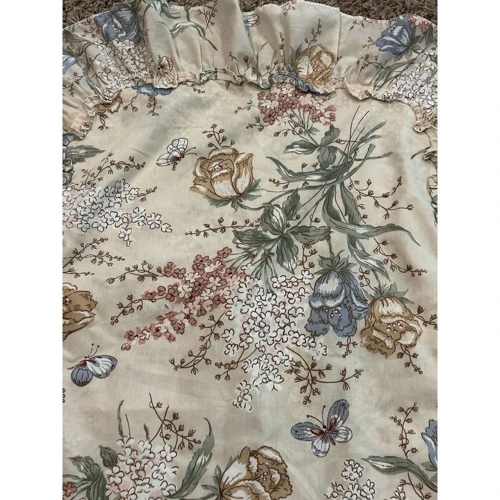 Floral Bouquet Ruffle Standard‎ Pillow Shams Cottagecore Set of 2